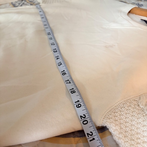 RARE Polo Ralph Lauren Cream Hybrid Sweater & Fleece Crewneck Sweatshirt, Small - Picture 9 of 16